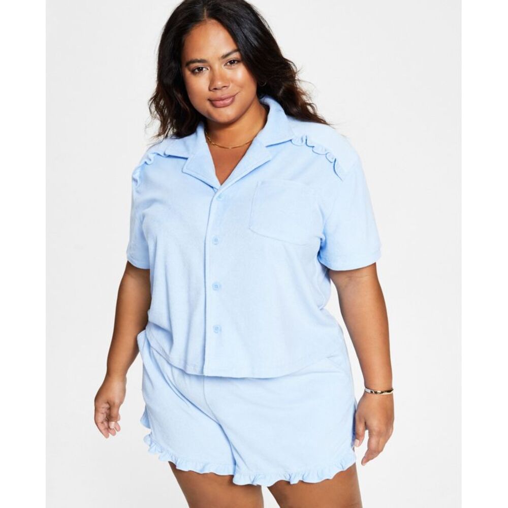 Bar III Trendy Plus Size Short Sleeve Shirt